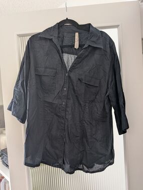 PENNINGTONS Lightweight Black Button-Up Shirt Jacket